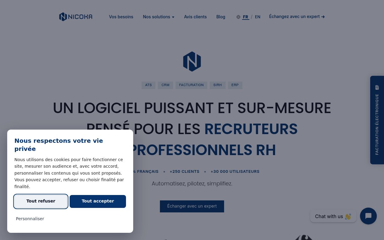 Apercu du site Nicoka SIRH