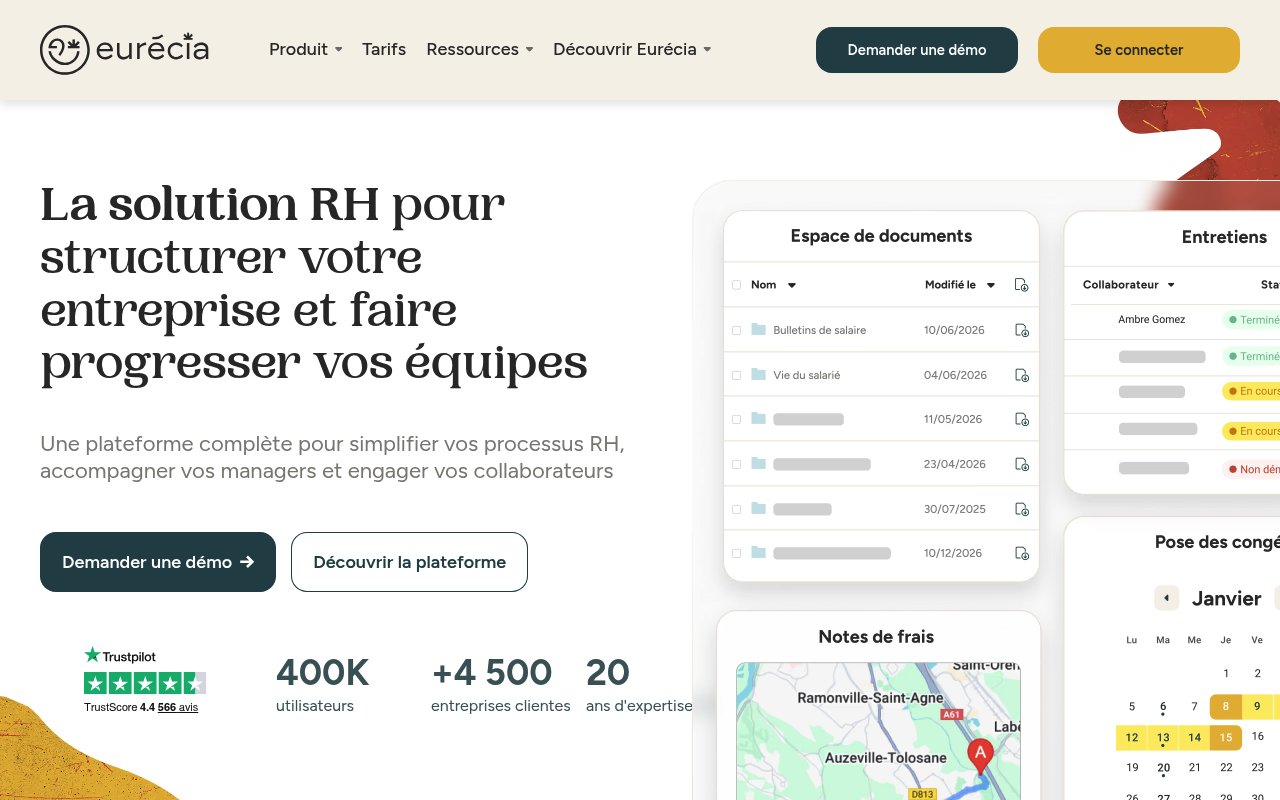 Apercu du site Eurécia