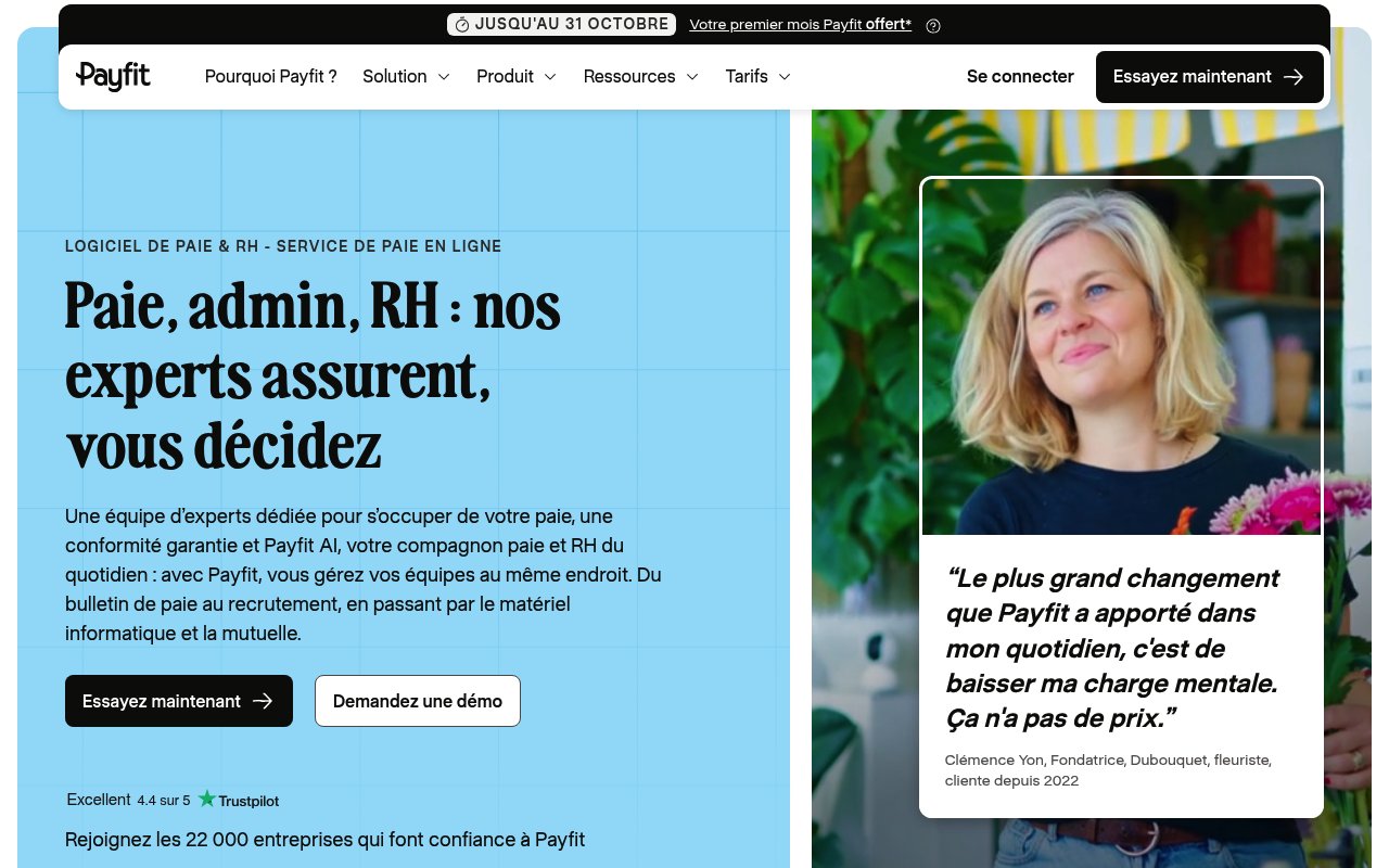 Apercu du site PayFit